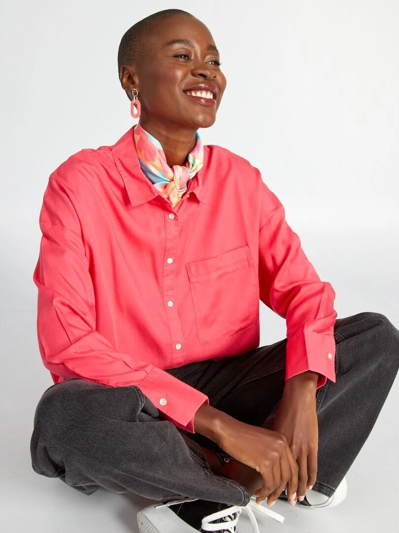 Kiabi Femme - Chemise Unie à Manches Longues - Rose - Drest 1 Kiabi Femme - Chemise Unie à Manches Longues - Rose - Drest