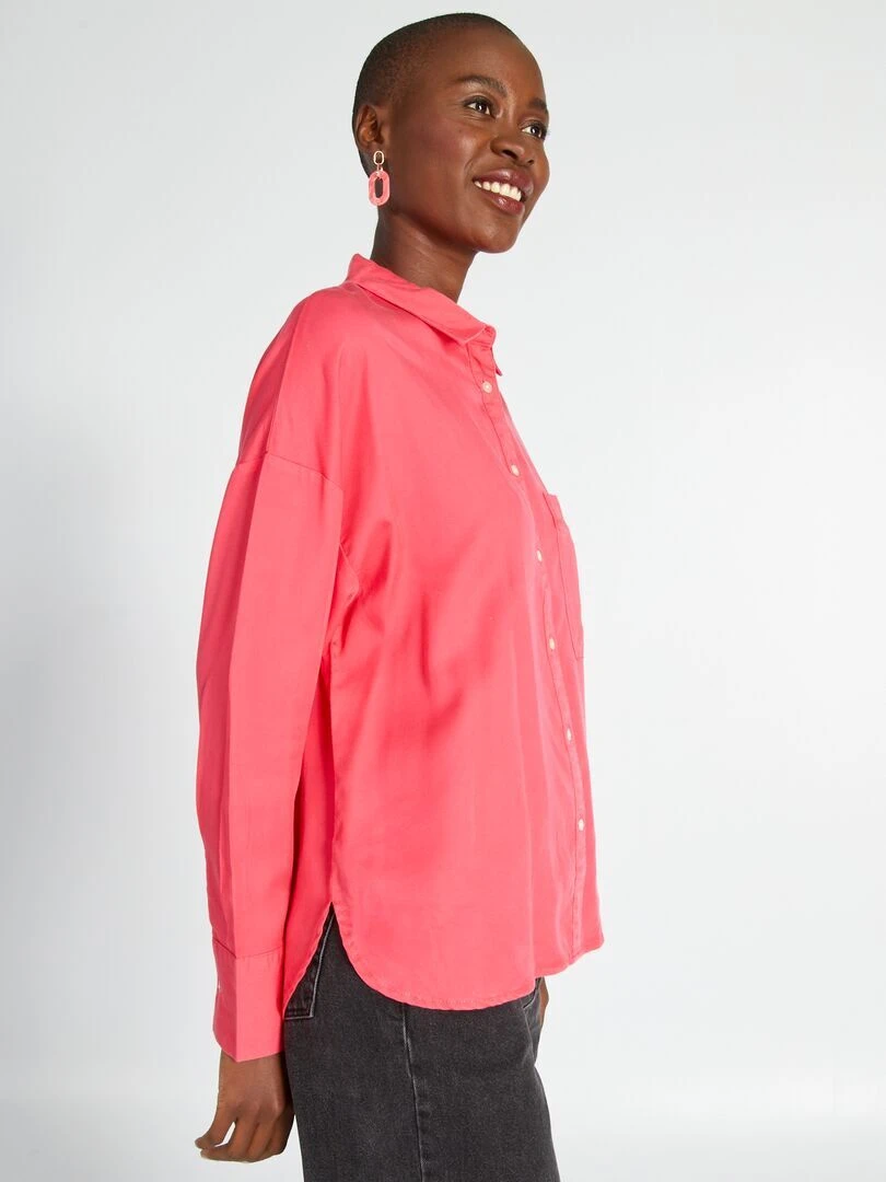 Kiabi Femme - Chemise Unie à Manches Longues - Rose - Drest 4 Kiabi Femme - Chemise Unie à Manches Longues - Rose - Drest – Image 4