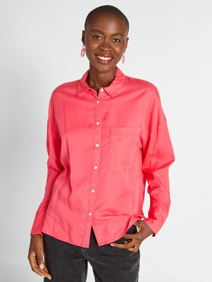 Kiabi Femme - Chemise Unie à Manches Longues - Rose - Drest 5 Kiabi Femme - Chemise Unie à Manches Longues - Rose - Drest – Image 5