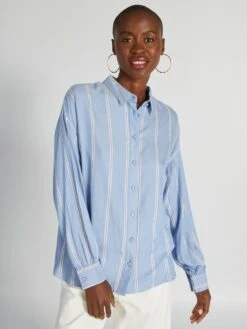 Kiabi Femme - Chemisier Fluide Fleuri - RAY BLURED - Drest -Pas Cher Mode Séduisante Magasin chemisier fluide a rayures bleu raye aee36 4 frb4