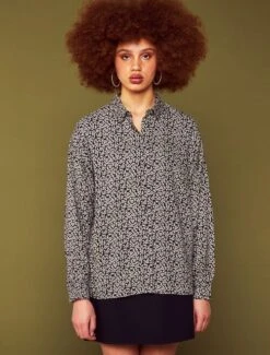 Kiabi Femme - Chemisier Fluide Fleuri - Noir - Drest -Pas Cher Mode Séduisante Magasin chemisier fluide fleuri noir aee36 2 frf4