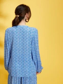 Kiabi Femme - Chemisier Imprimé Fantaisie - Bleu - Drest -Pas Cher Mode Séduisante Magasin chemisier imprime fantaisie bleu zs594 1 frb4