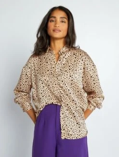 Kiabi Femme - Chemisier Satiné à Manches Longues - ACAL - Drest