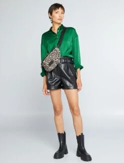 Kiabi Femme - Chemisier Satiné à Manches Longues - VERT HUNTE - Drest