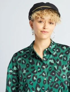 Kiabi Femme - Chemisier Satiné à Manches Longues - PXBETEVERT - Drest