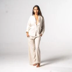 Guya Gang - Large Linen Pants Beige - Drest -Pas Cher Mode Séduisante Magasin fall collection 218 1