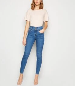 New Look Jean Skinny Bleu Vif Sculptant Et Push-up à Taille Haute - Drest