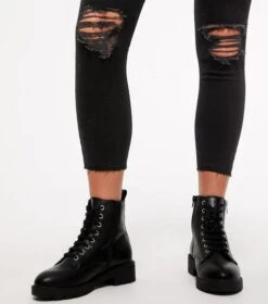 New Look Jean Noir Super Skinny à Taille Haute Déchiré - Drest -Pas Cher Mode Séduisante Magasin jean super skinny hallie noir dechire 3