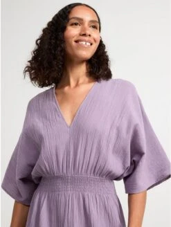 Lindex Femme - Robe Longue à Manches Courtes - Moody Lilac - Drest -Pas Cher Mode Séduisante Magasin lilac short sleeve maxi dress 2