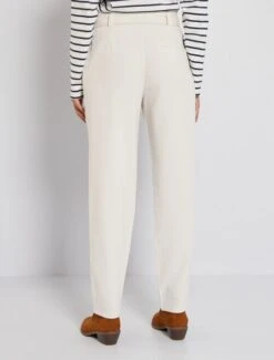 Kiabi Femme - Pantalon Carotte Avec Ceinture - Blanc Calcaire - Drest -Pas Cher Mode Séduisante Magasin pantalon carotte avec ceinture blanc calcaire zk555 1 frf3