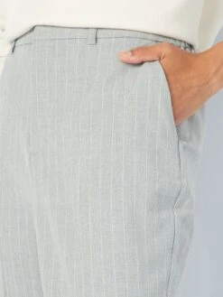 Kiabi Femme - Pantalon Cigarette 7/8 Rayé - AS SWATCH - Drest -Pas Cher Mode Séduisante Magasin pantalon cigarette 78 raye gris ajj47 1 frb4