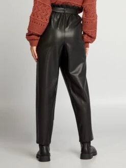 Kiabi Femme - Pantalon En Simili Avec Ceinture - Noir - Drest -Pas Cher Mode Séduisante Magasin pantalon en simili avec ceinture noir bac46 1 frb3