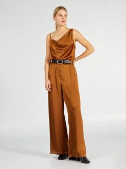 Kiabi Femme - Pantalon Fluide Satiné - MARON MONK - Drest