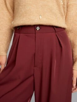 Kiabi Femme - Pantalon Large - ROUG TAWNY - Drest -Pas Cher Mode Séduisante Magasin pantalon large bordeaux bfj32 3 frb4