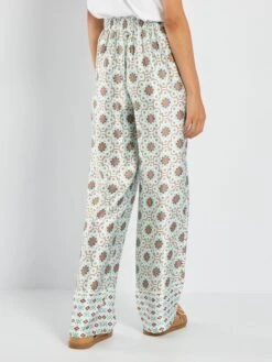 Kiabi Femme - Pantalon Large Imprimé Esprit Mandala - ME_EXOTICP - Drest -Pas Cher Mode Séduisante Magasin pantalon large imprime esprit mandala vert menthe ajy55 1 frb3