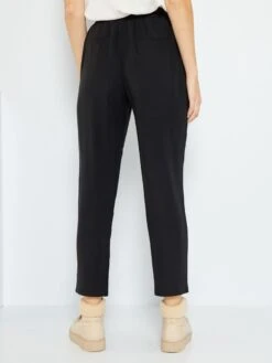 Kiabi Femme - Pantalon Regular En Twill Type Jogging - Noir - Drest -Pas Cher Mode Séduisante Magasin pantalon regular en twill type jogging noir zj851 6 frb3