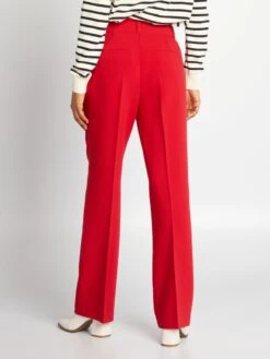 Kiabi Femme - Pantalon Taille Haute - SAVVY_RED - Drest -Pas Cher Mode Séduisante Magasin pantalon taille haute rouge ajj42 1 frb3