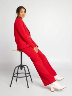 Kiabi Femme - Pantalon Taille Haute - SAVVY_RED - Drest -Pas Cher Mode Séduisante Magasin pantalon taille haute rouge ajj42 1 frb4