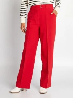 Kiabi Femme - Pantalon Taille Haute - SAVVY_RED - Drest -Pas Cher Mode Séduisante Magasin pantalon taille haute rouge ajj42 1 frb5
