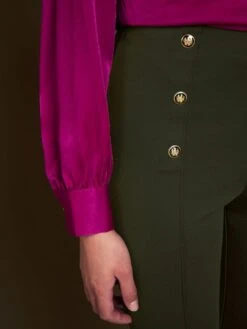 Kiabi Femme - Pantalon Taille Hautes Avec Boutons Fantaisie - Kaki - Drest -Pas Cher Mode Séduisante Magasin pantalon taille hautes avec boutons fantaisie kaki ajj51 1 frb4