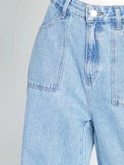 Kiabi Femme - Pantalon Wide Leg Avec Poches Plaquées - DOUBLE_STO - Drest -Pas Cher Mode Séduisante Magasin pantalon wide leg avec poches plaquees bleu aph56 1 frb5