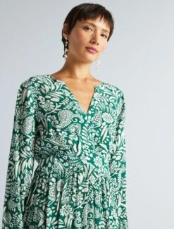 Kiabi Femme - Robe Courte En Crépon - Vert - Drest -Pas Cher Mode Séduisante Magasin robe courte en crepon vert aiw86 3 frf3