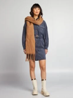 Kiabi Femme - Robe En Velours - BLUE AS - Drest