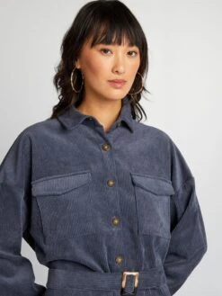 Kiabi Femme - Robe En Velours - BLUE AS - Drest -Pas Cher Mode Séduisante Magasin robe en velours bleu bad17 1 frb3