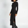 Kiabi Femme - Robe Longue En Maille Côtelée - REAL BLACK - Drest