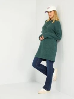 Kiabi Femme - Robe Pull à Capuche En Rib - ME_VERTSAP - Drest