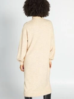 Kiabi Femme - Robe Pull Col Montant - BEIGASSAMP - Drest -Pas Cher Mode Séduisante Magasin robe pull col montant beige aun38 2 frb3