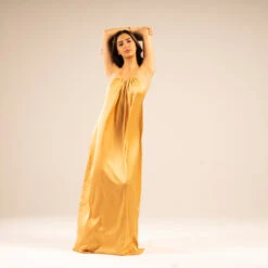 Guya Gang Femme - Robe Sirène Satin Doré - Drest